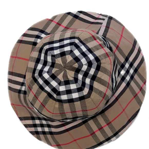 BURBERRY Y2K ORIGINAL PRINT WOMEN'S NOVA CHECK REVERSIBLE BUCKET HAT - VINTAGE - Picture 2 of 10